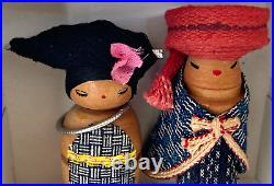 VTG Japanese Sosaku Kokeshi Dolls Set of Two 3 with Hand Crafted Original Box