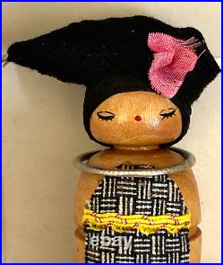 VTG Japanese Sosaku Kokeshi Dolls Set of Two 3 with Hand Crafted Original Box