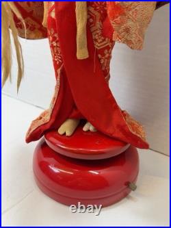 VTG Nishi Doll Japan Seven Hats Dance Geisha Musical Rotating 20 Kimono