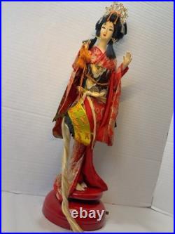VTG Nishi Doll Japan Seven Hats Dance Geisha Musical Rotating 20 Kimono