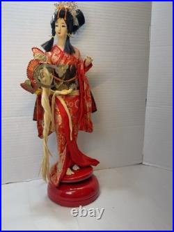 VTG Nishi Doll Japan Seven Hats Dance Geisha Musical Rotating 20 Kimono