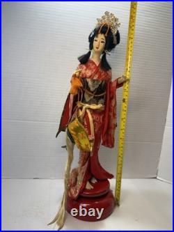 VTG Nishi Doll Japan Seven Hats Dance Geisha Musical Rotating 20 Kimono