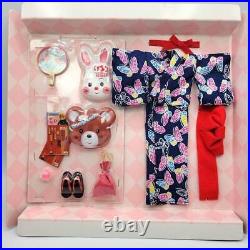 VTG TAKARA Licca-chan clothes YUKATA matsuri DRESS SET / Accessory kimono F36051