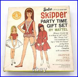 Vg Skipper Party Time Gift Set Original BOX VIntage Barbie Doll Sister Brunette