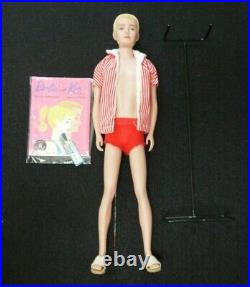 Vintage1961,1st Blonde Flocked Hair Ken Doll 750 Barbie Boyfriend MIB Japan