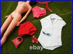 Vintage 1115 Brunette Nape Curl Barbie Doll 1160 TNT Wearing Pak Outfit EUC C50
