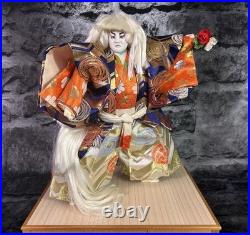 Vintage 16 Japanese Kabuki Lion Dancer Doll on 14 bamboo platform