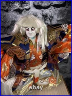 Vintage 16 Japanese Kabuki Lion Dancer Doll on 14 bamboo platform