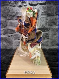 Vintage 16 Japanese Kabuki Lion Dancer Doll on 14 bamboo platform