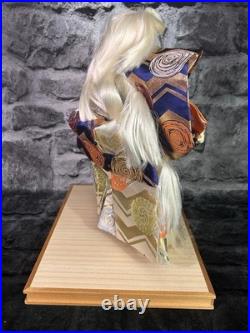 Vintage 16 Japanese Kabuki Lion Dancer Doll on 14 bamboo platform