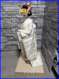 Vintage 18 Japanese Bride Doll White Kimono Wedding Fan Geisha Maiko Crane