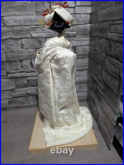 Vintage 18 Japanese Bride Doll White Kimono Wedding Fan Geisha Maiko Crane