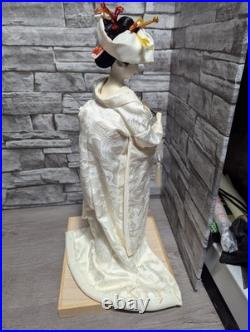 Vintage 18 Japanese Bride Doll White Kimono Wedding Fan Geisha Maiko Crane