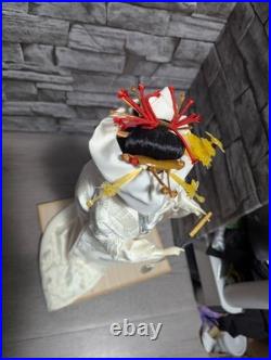 Vintage 18 Japanese Bride Doll White Kimono Wedding Fan Geisha Maiko Crane