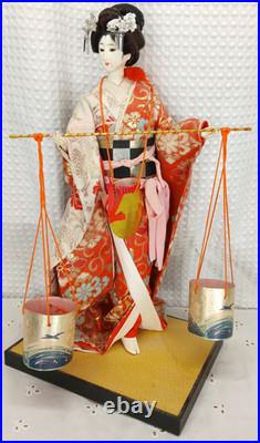 Vintage 18 Japanese Geisha Doll Kimono Porcelain Face YOSHITOKU OBAYAMA