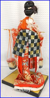 Vintage 18 Japanese Geisha Doll Kimono Porcelain Face YOSHITOKU OBAYAMA