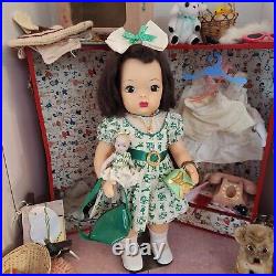 Vintage 1950's Terri Lee Doll withTrunk, Wardrobe/ Doll/ Dog / Extras