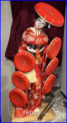 Vintage 1950s Large 23 Nishi Doll Japan Nanamaigasa Dohjohji ND Mid Century