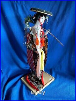 Vintage 1950s Large 24 Nishi Doll Japan Geisha Kabuki Fujimusume ND Mid Century