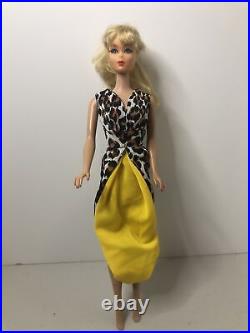 Vintage 1958 American Girl Barbie Doll Bendable Legs Blue Eyes Japan WithDress
