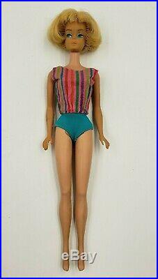 Vintage 1958 American Girl Barbie Doll Blue Eyes Blonde Legs Bend made in Japan