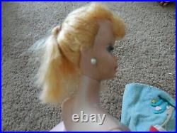 Vintage 1958 Barbie Doll B 4 Mattel Japan MCMLVIII Earrings Strawberry Blonde
