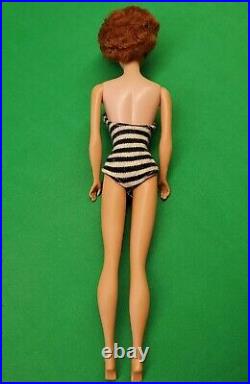 Vintage 1958 Barbie Doll Japan Mattel BubbleCut Titian Hair Color Red Blue Eyes
