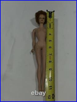 Vintage 1958 Barbie Doll Japan Mattel Bubble Cut Red Hair Blue Eyes Nude