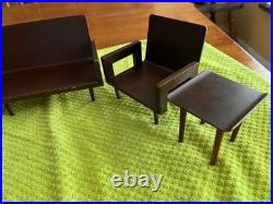 Vintage 1958 Mattel Wood Mid Century Doll Furniture Living Room Set Japan