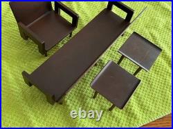 Vintage 1958 Mattel Wood Mid Century Doll Furniture Living Room Set Japan