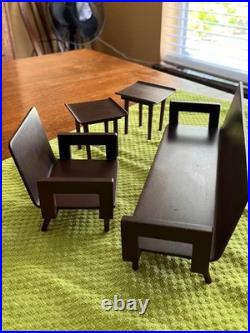 Vintage 1958 Mattel Wood Mid Century Doll Furniture Living Room Set Japan