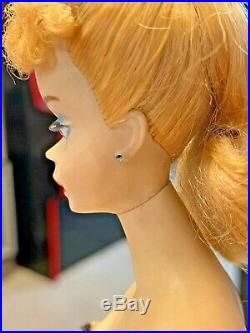 Vintage 1959 1960 Mattel Barbie Doll #3 Blonde Pony Tail Swimsuit Marked Japan
