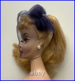 Vintage 1959 Barbie Gay Parisienne #964 Blue Tulle Headband HAT ONLY, No Doll