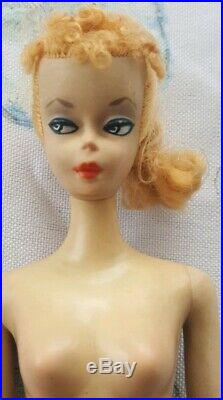 Vintage 1959 Mattel Barbie #2 Blonde Doll Auburn Japan Feet Original 59