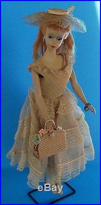 Vintage 1960 Barbie Plantation Belle Doll Dress Hat Purse Bracelet Marked Japan