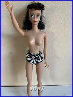 Vintage 1960 Brunette #4 Barbie Ponytail Doll/with Nipples E1