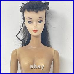 Vintage 1960 Brunette Ponytail Barbie Doll Number # 3 Original Zebra Swimsuit