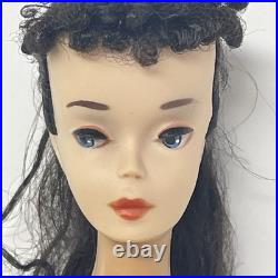 Vintage 1960 Brunette Ponytail Barbie Doll Number # 3 Original Zebra Swimsuit