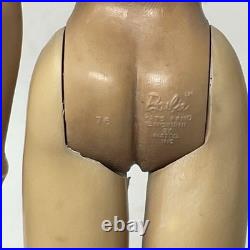Vintage 1960 Brunette Ponytail Barbie Doll Number # 3 Original Zebra Swimsuit