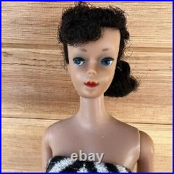 Vintage 1960 Mattel Ponytail Barbie Doll # 5 black hair Made in JAPAN