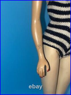 Vintage 1960's #3 Blonde Ponytail Barbie Doll Mattel Rare OSS Blue Eyeliner