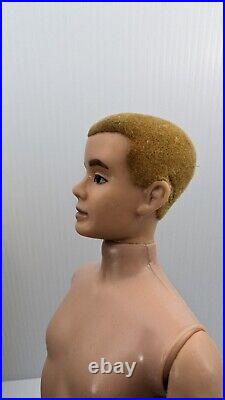 Vintage 1960's Barbie Boyfriend Ken Blonde #750 Doll with Box Flocked Hair Outfits