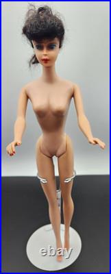 Vintage 1960's Barbie Doll Black /Brunette Mattel Japan Long Hair Bangs