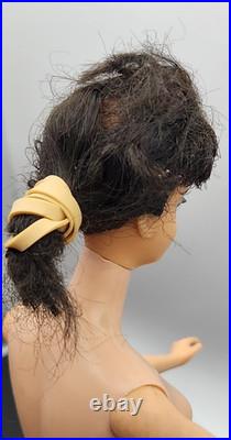 Vintage 1960's Barbie Doll Black /Brunette Mattel Japan Long Hair Bangs