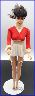 Vintage 1960's Barbie Doll Black /Brunette Mattel Japan Long Hair Bangs
