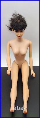 Vintage 1960's Barbie Doll Black /Brunette Mattel Japan Long Hair Bangs