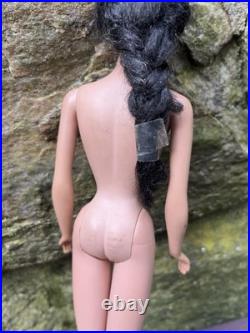 Vintage 1960's Barbie Doll Brunette Ponytail Japan w Nipples! Red Dress Airline