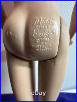 Vintage 1960's Brunette Bubble Cut Barbie Doll, Mattel Original