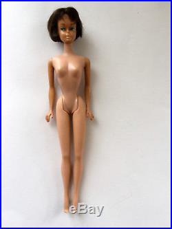 Vintage 1960s 12 Brunette American Girl Barbie Doll Japan Black Swimsuit