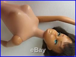 Vintage 1960s 12 Brunette American Girl Barbie Doll Japan Black Swimsuit